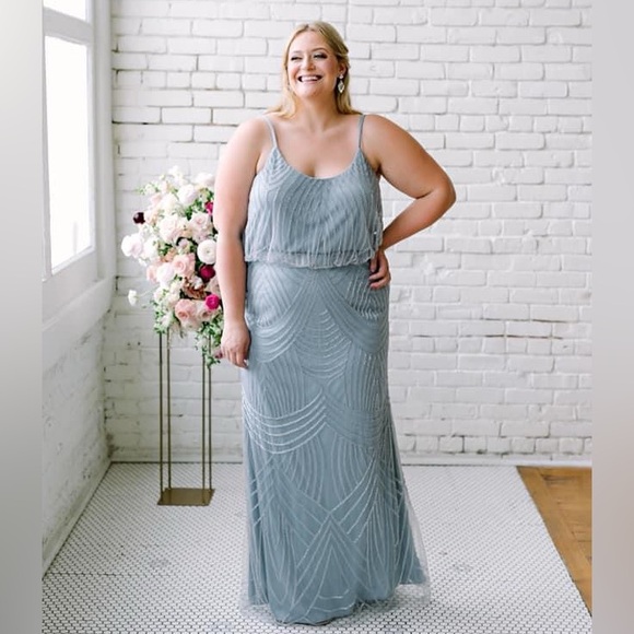Revelry Dresses & Skirts - Revelry French Blue Gigi Beaded Dress Size XXL
